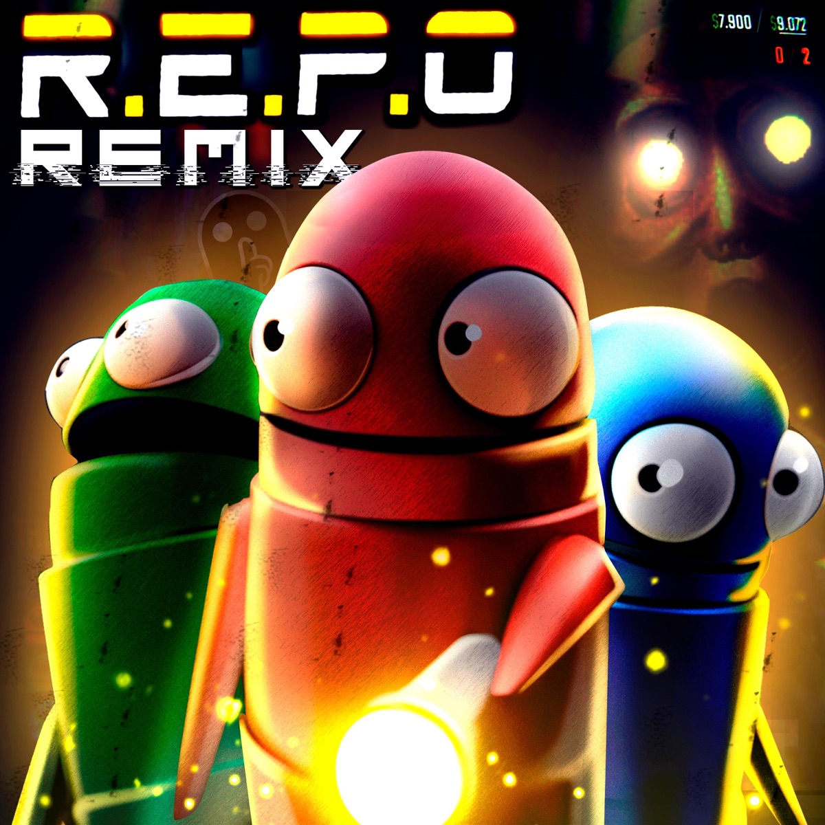 R.E.P.O. (feat. LongestSoloEver, NerdOut, The Stupendium, Jakeneutron & TheManBeHisLa) [Remix] - Single by Glitch Whisper album cover