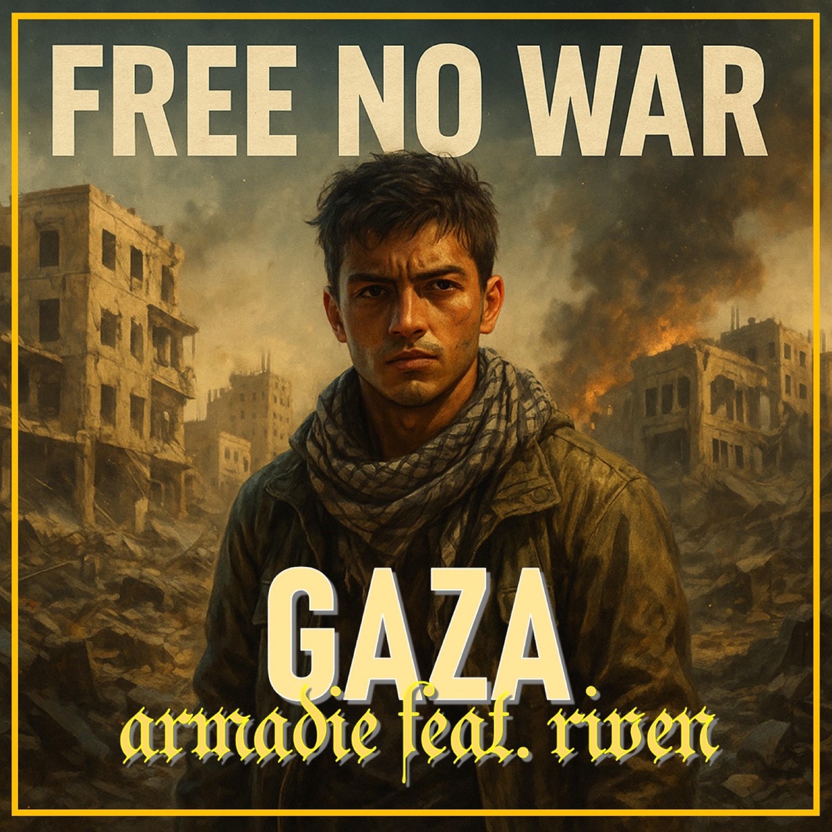 GAZA : Free No War (feat. Riven) - Single by armadie album cover