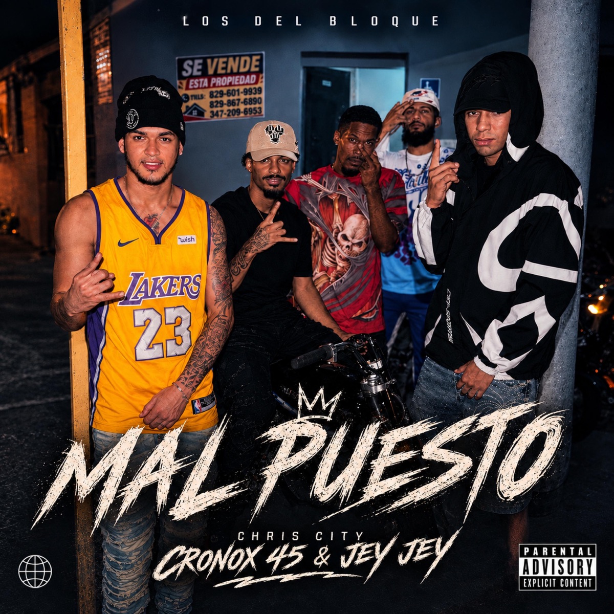 Mal puesto (feat. Chris City & Jey Jey) - Single by Cronox 45 album cover