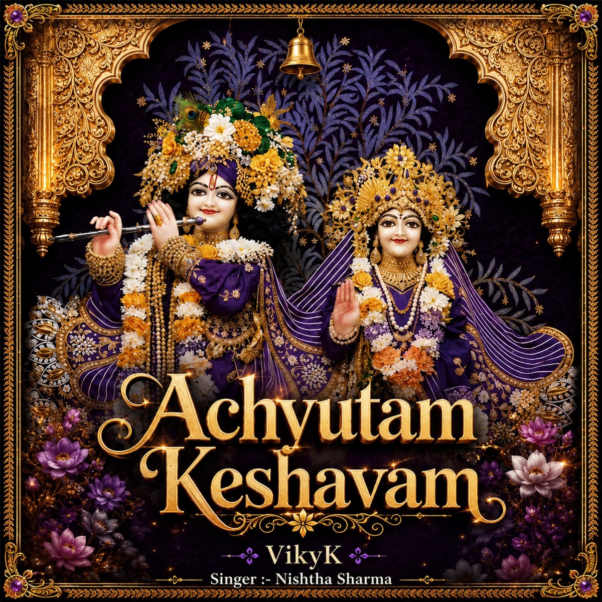 Achyutam Keshavam - Single by VIKYK, Nishtha Sharma & Vasudev Gandharv album cover