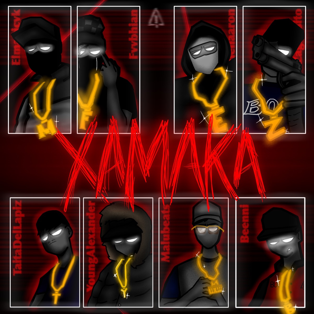 XAMAKA (feat. fvvbhian, Beenni, Elmagicvk & malubeats) - Single by YoungAlexander, eziellaaron, Zaglul$ito & ELTAITADELLAPIZ album cover