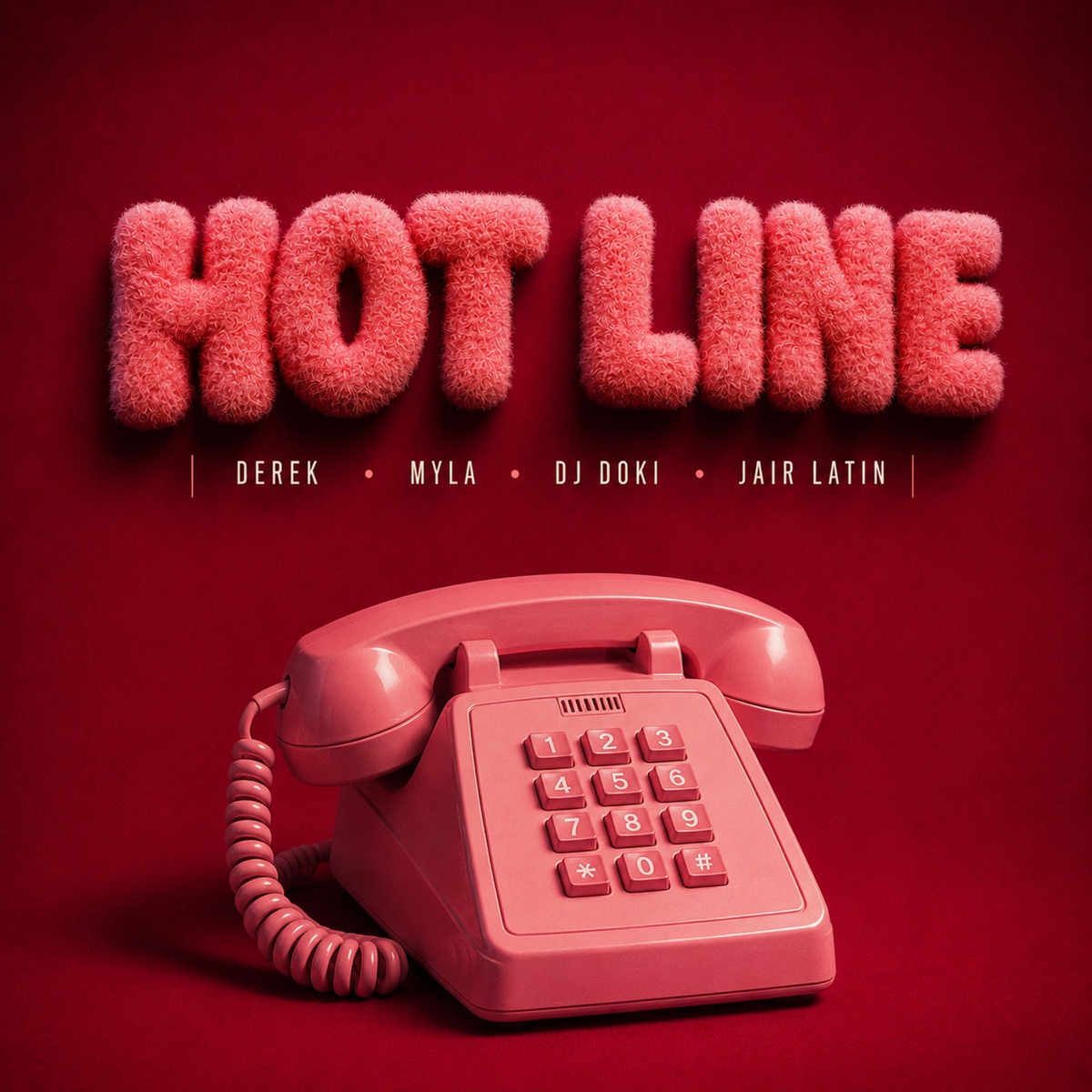 HOT LINE - Single by Derek, Myla, Dj Doki & Jair Latin album cover