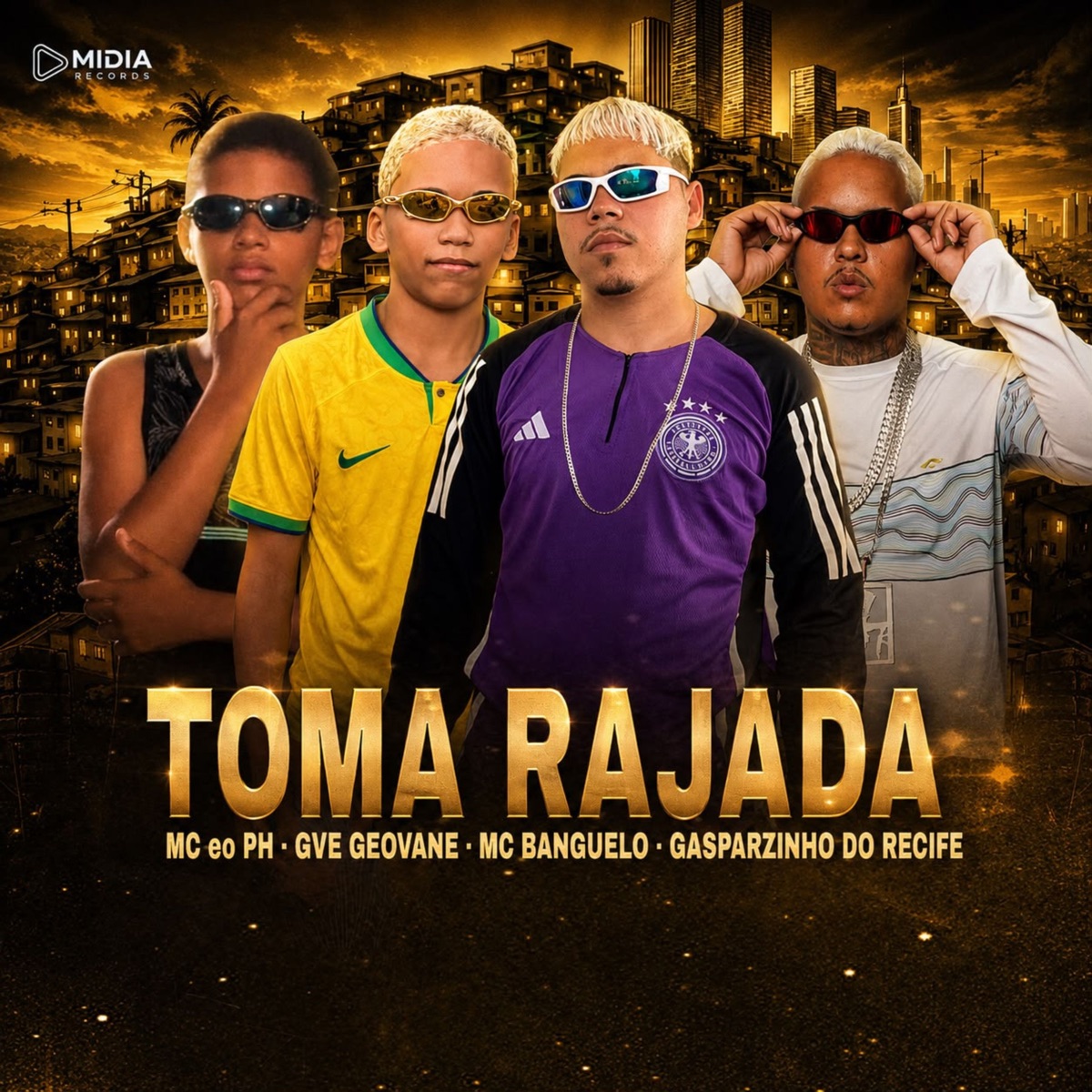 TOMA RAJADA - Single by Gve Geovane, MC Banguelo, MC eo PH & Gasparzinho do Recife album cover