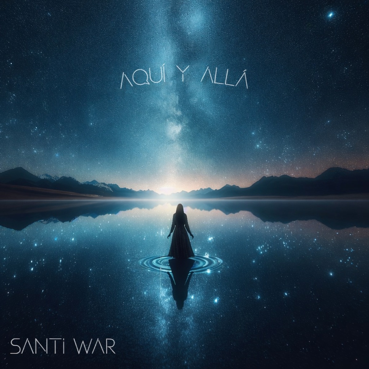 Aquí Y Allá - Single by Santi WAR album cover