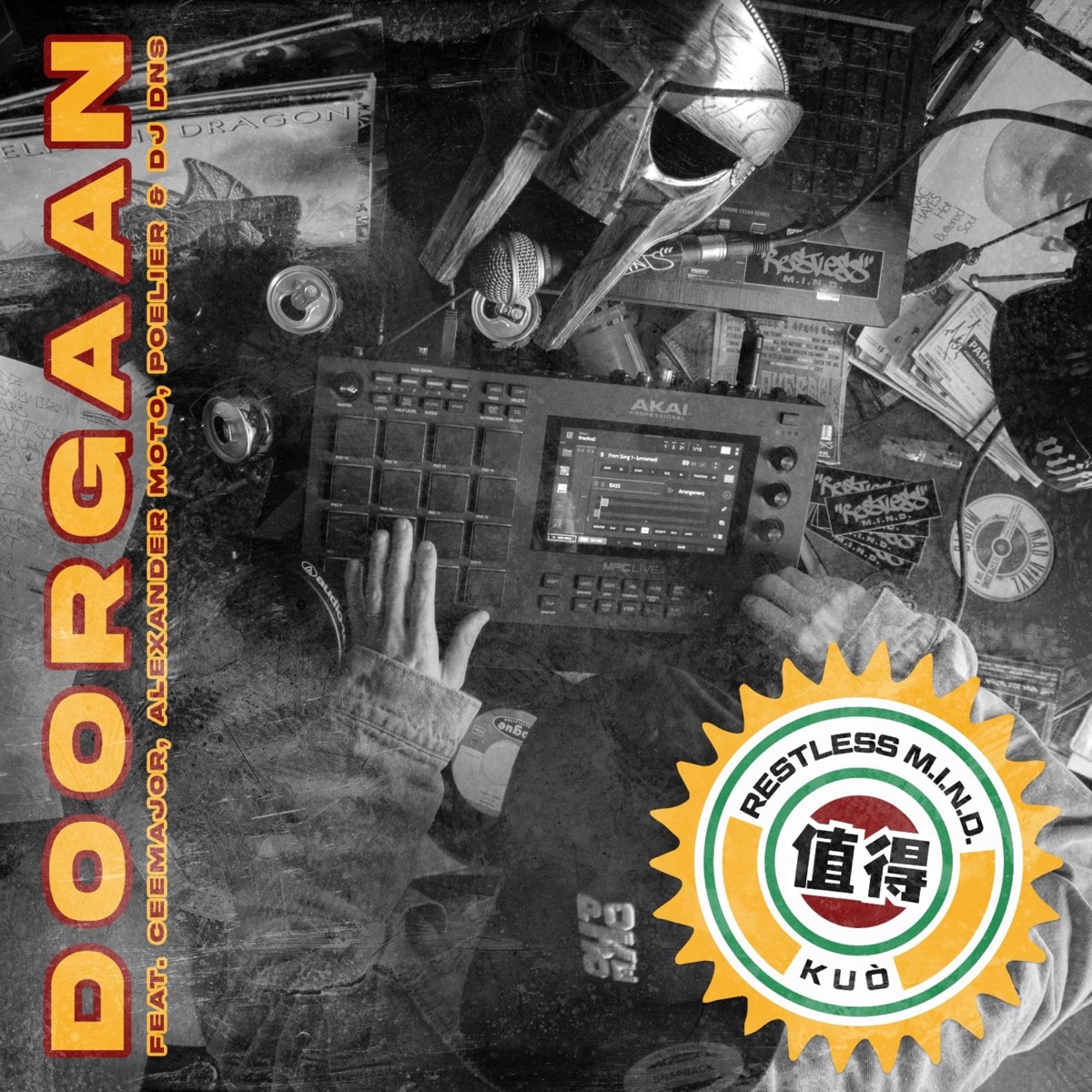 Doorgaan (feat. Ceemajor, Alexander Moto, Poelier & DJ DNS) - Single by Kuò & Restless M.I.N.D. album cover