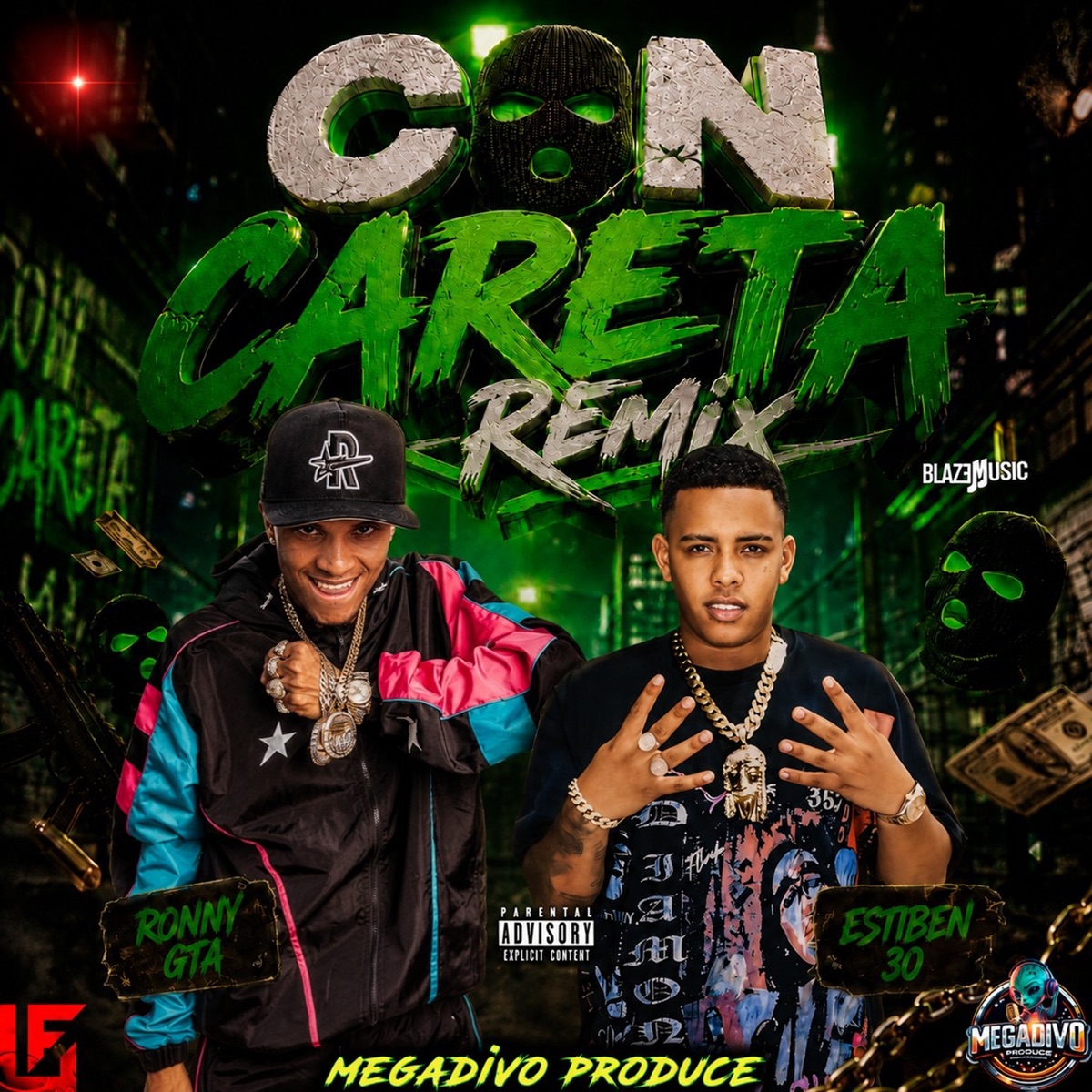 Con Careta (Remix) - Single by Estiben 30, RONNY GTA & Megadivo Produce album cover