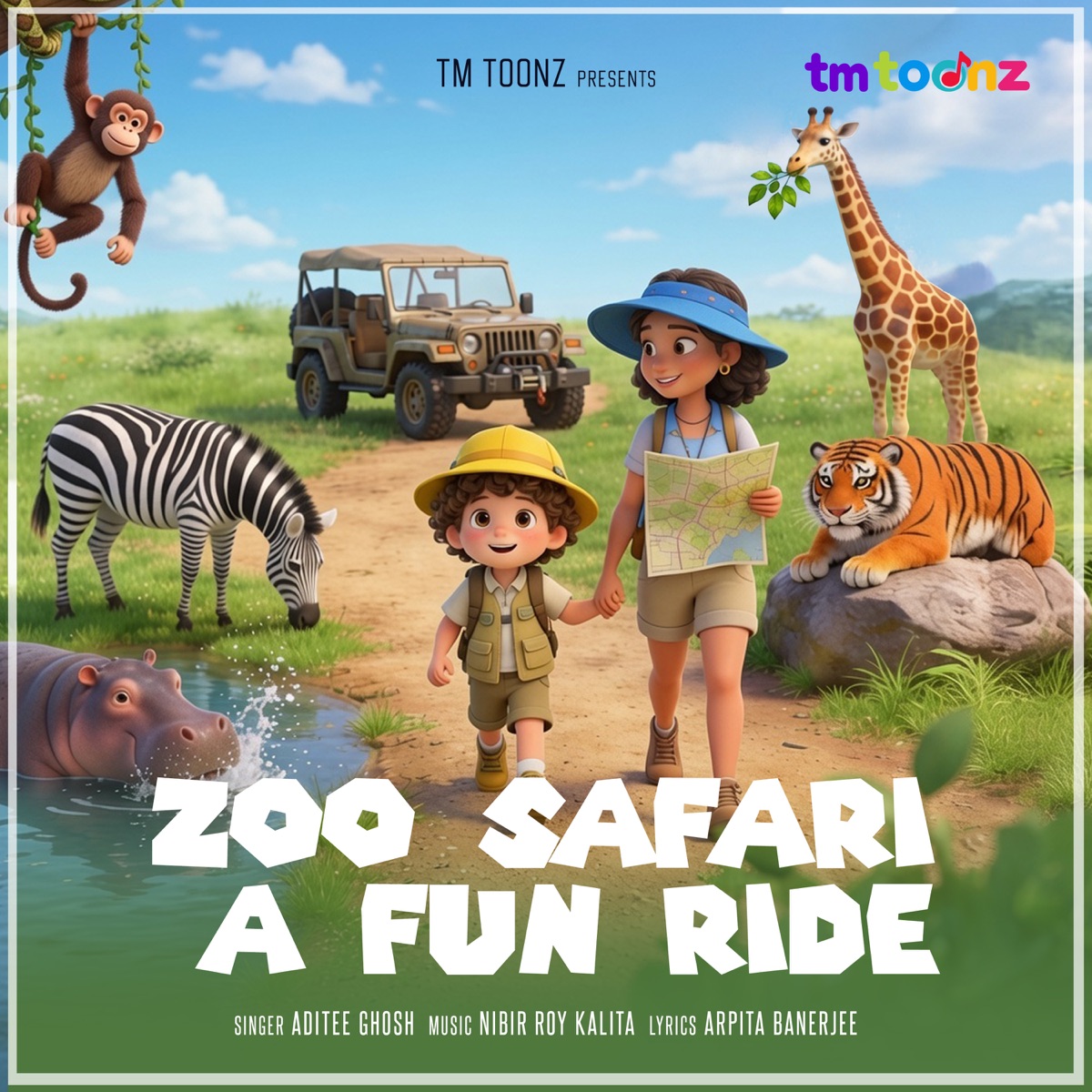 Zoo Safari A Fun Ride - Single by Aditee Ghosh, Arpita Banerjee & Nibir Roy Kalita album cover