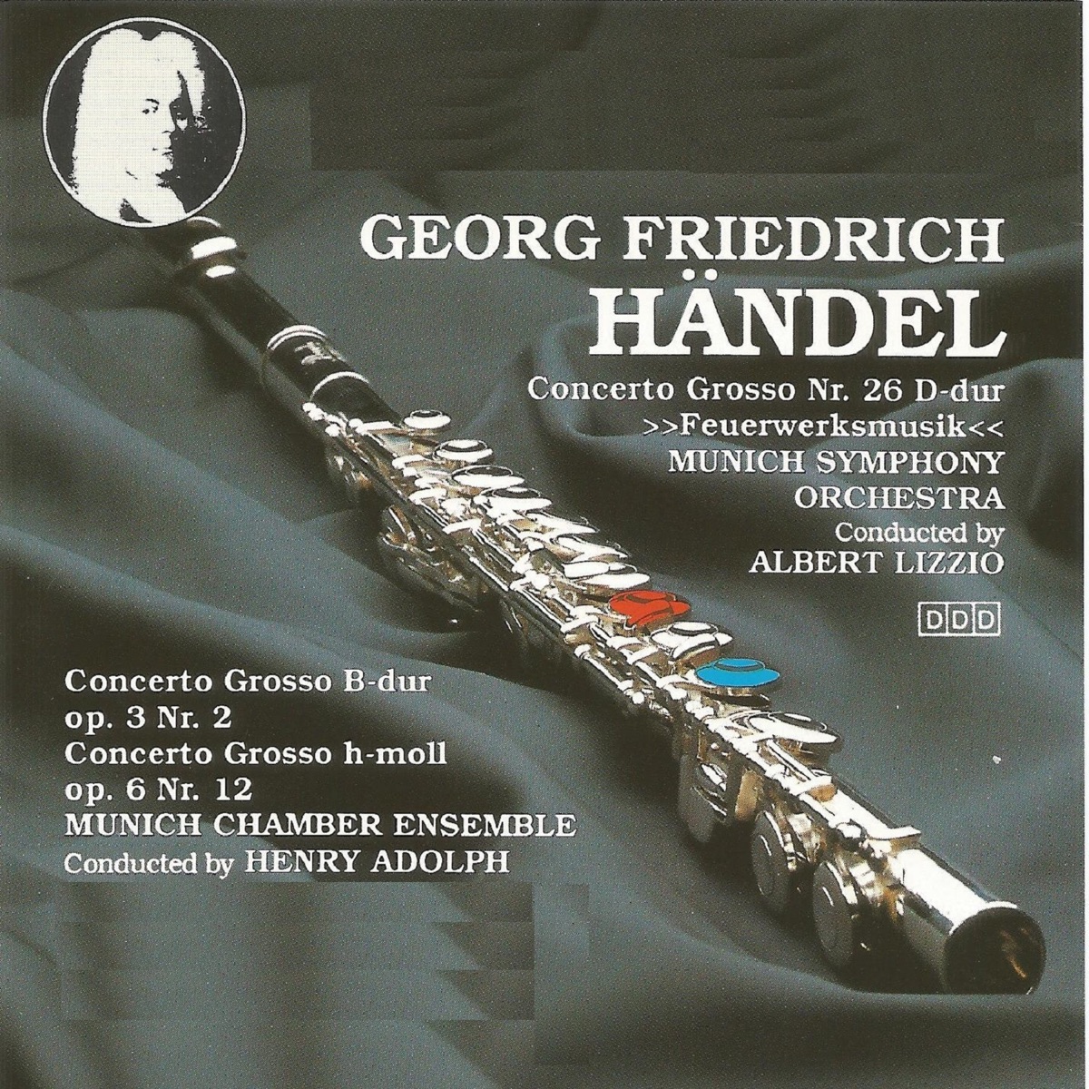 George Frideric Handel by Munich Symphony Orchestra, Munich Chamber Ensemble, Albert Lizzio & Henry Adolph album cover