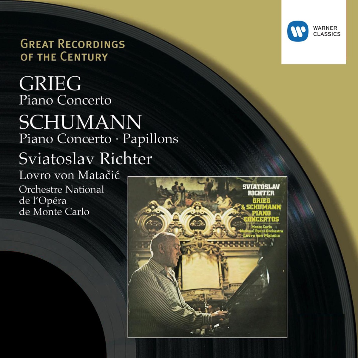 Grieg & Schumann: Piano Concertos by Lovro von Matačić, Orchestre national de l'Opéra de Monte-Carlo & Sviatoslav Richter album cover