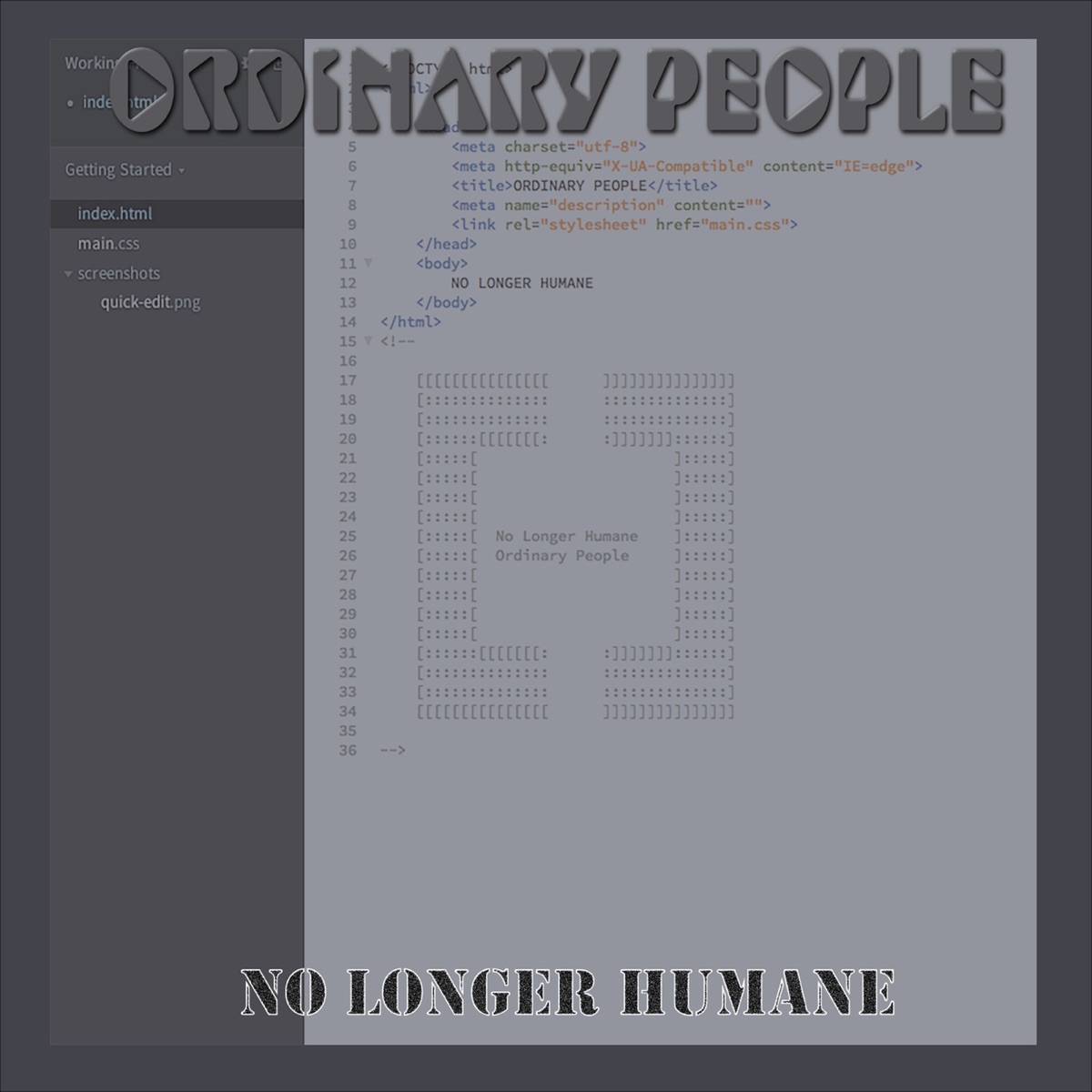 No Longer Humane by Ordinary People album cover