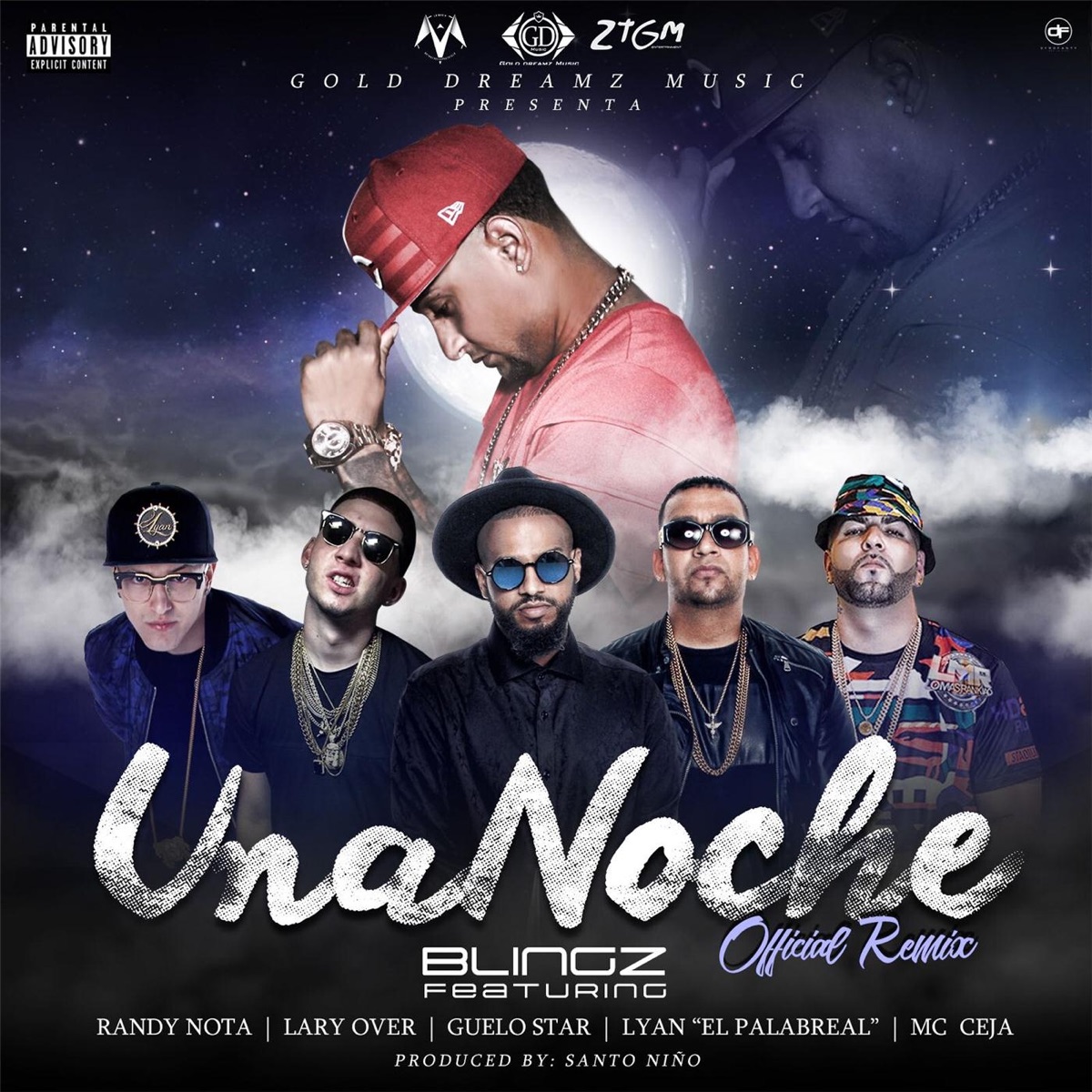 Una Noche (Remix) [feat. Randy Nota, Lary Over, Guelo Star, Lyan el Palabreal & MC Ceja] - Single by Blingz album cover
