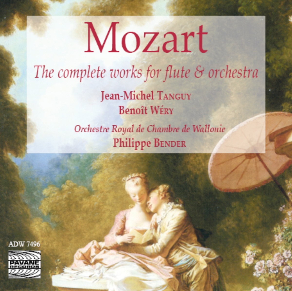 Mozart: The Complete Works for Flute & Orchestra by Jean-Michel Tanguy, Benoît Wéry, Orchestre Royal de Chambre de Wallonie & Philippe Bender album cover